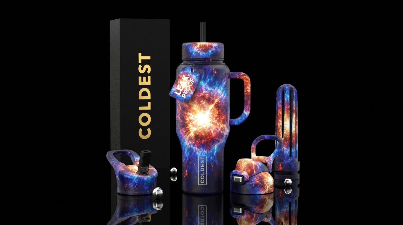 A supernova exploding water bottle design