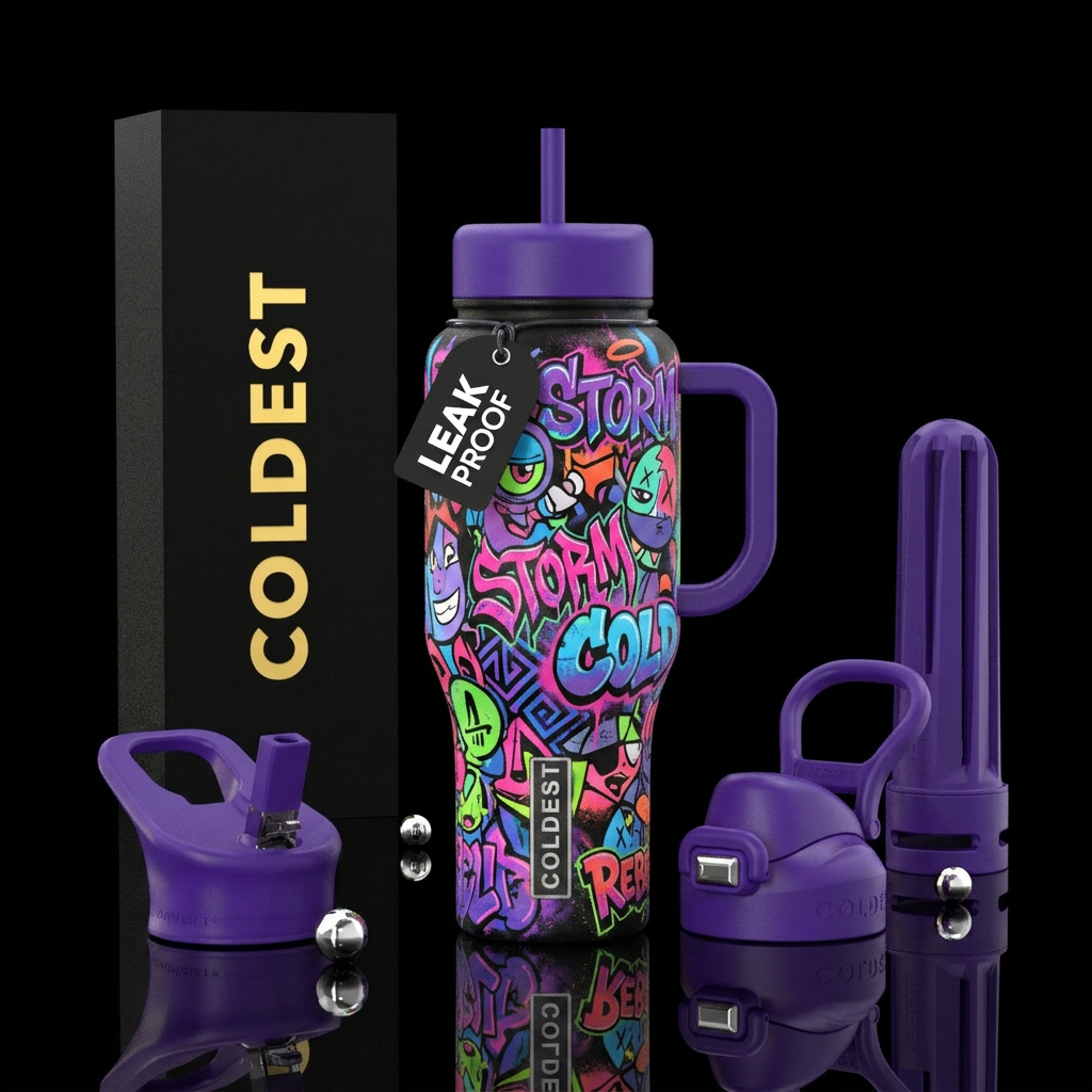 stylistic, cartoon, darkness, cartoon, cartoon, pa... water bottle design