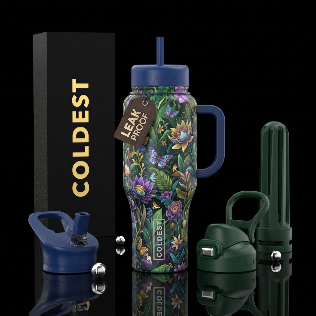 Hidden gardens water bottle design