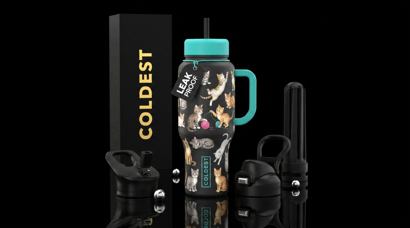 Cats water bottle design