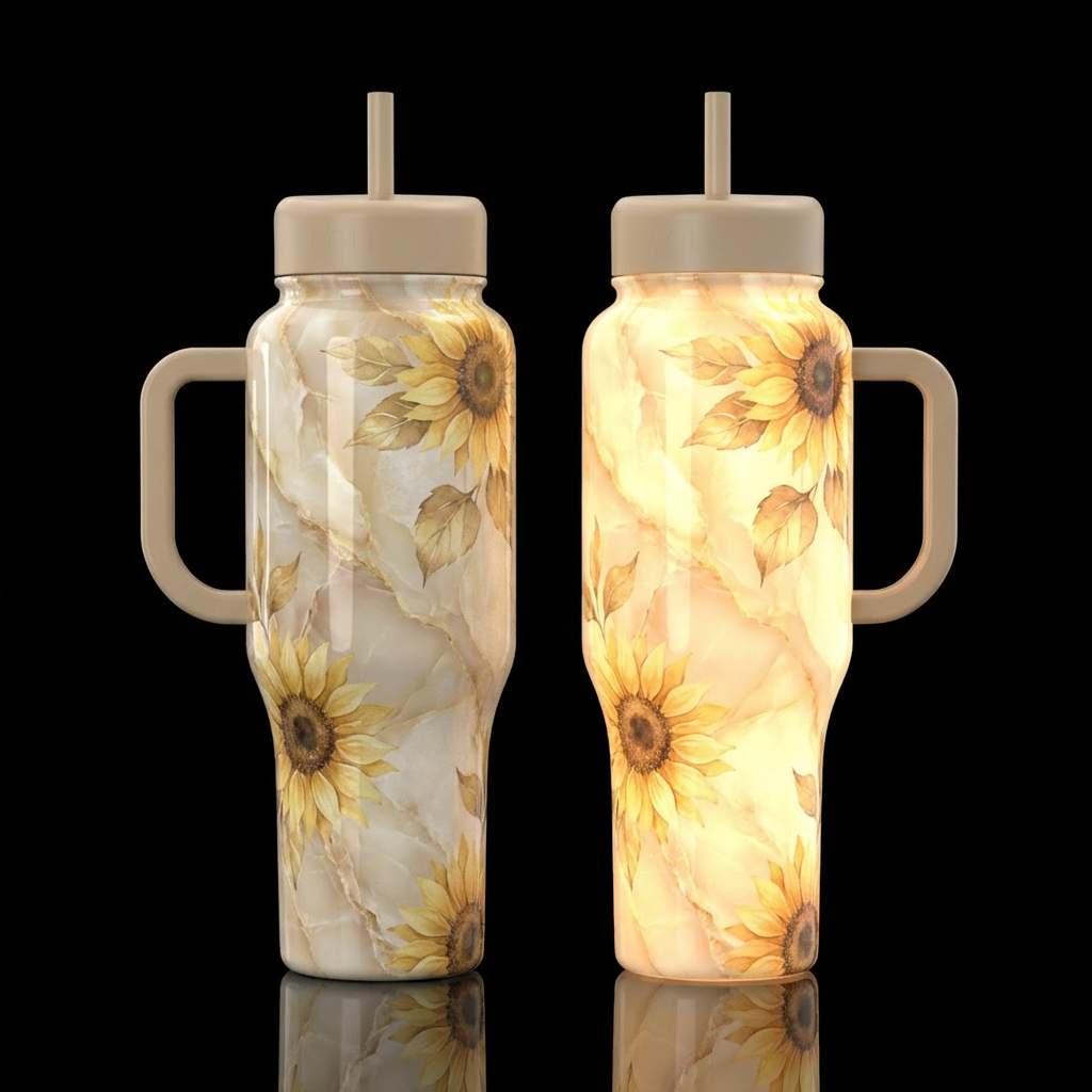 Glowie Sunflowers water bottle design