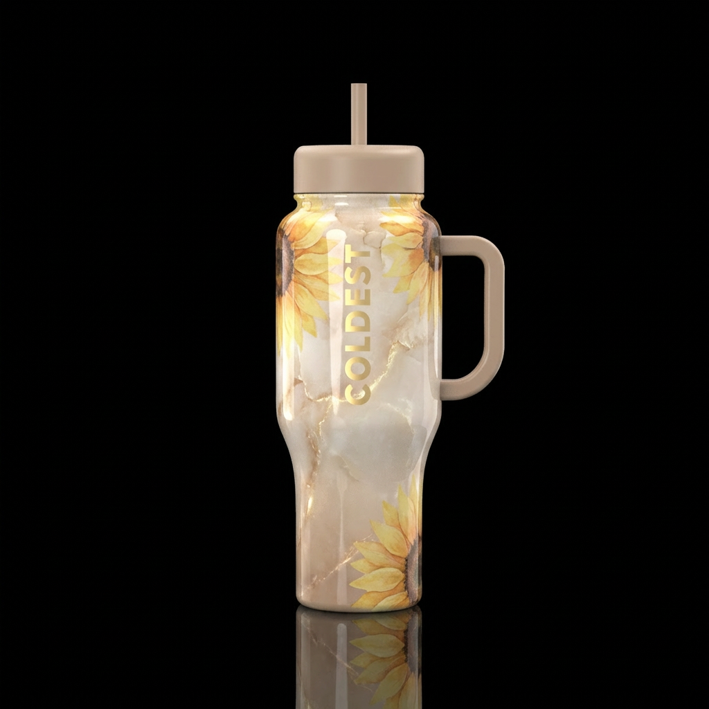 Sunflower Zen water bottle design