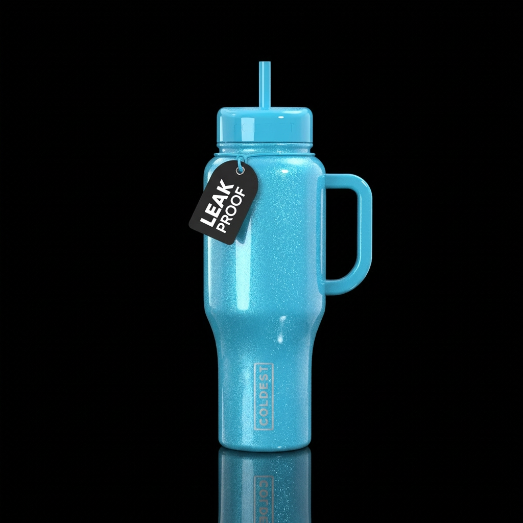 Neon bright gloss "Robin eggs blue" - so glossy it... water bottle design