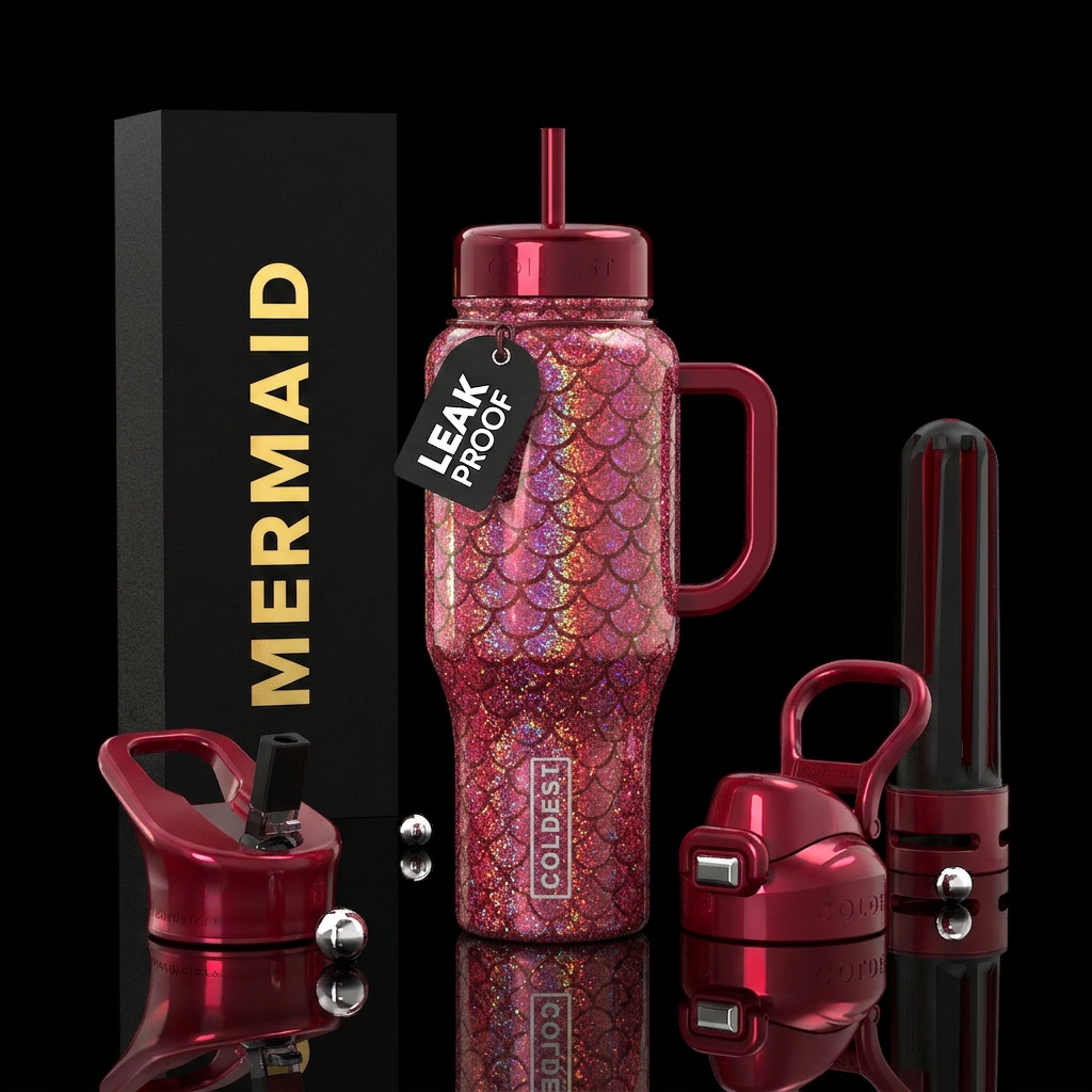 Mermaid Ruby water bottle design