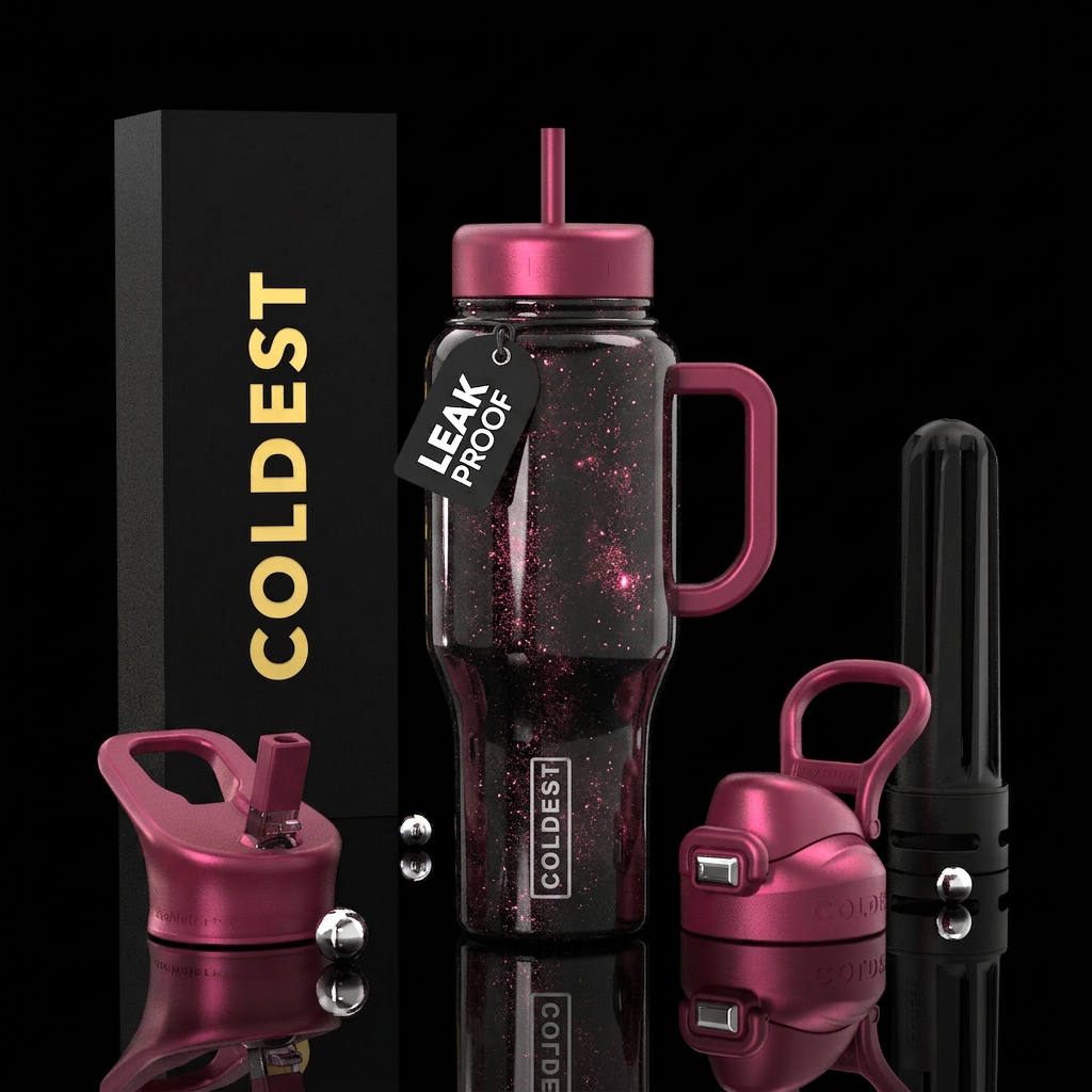 Ruby Skies water bottle design