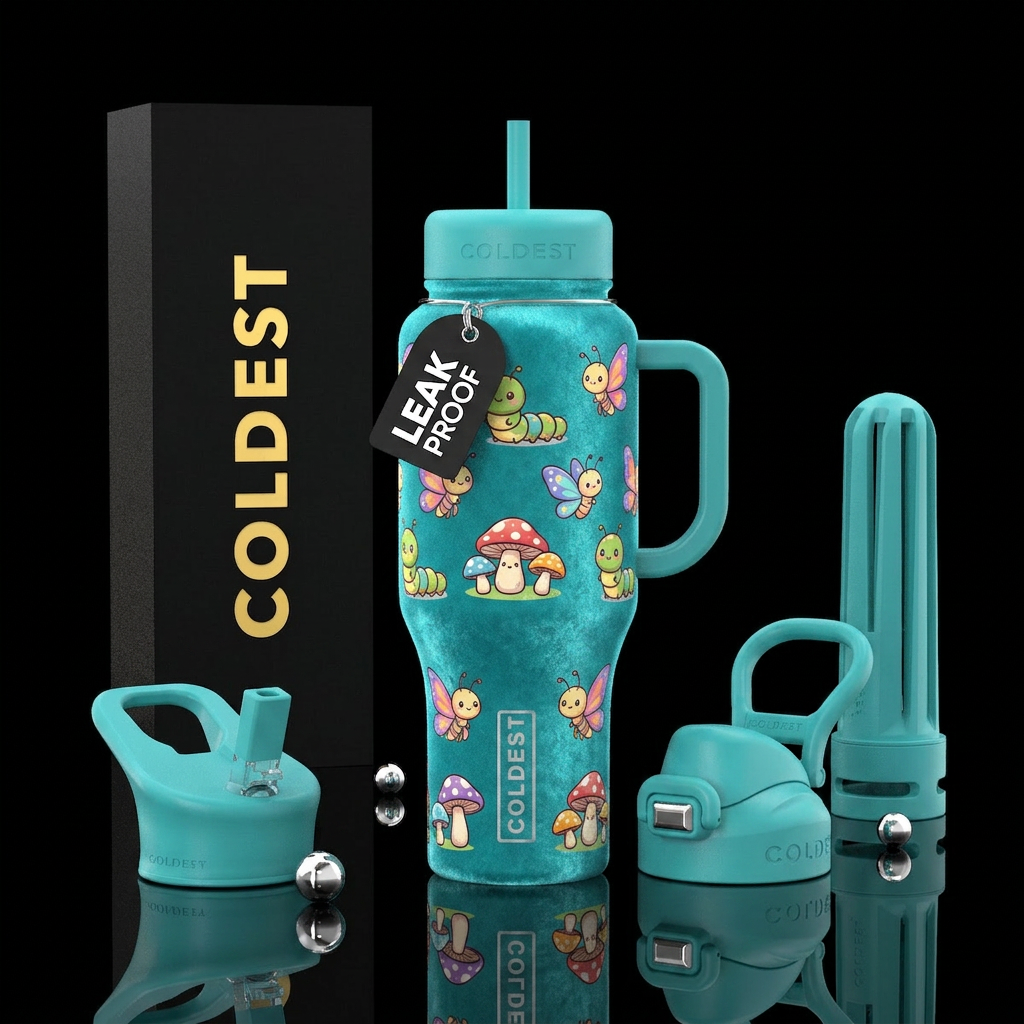 Cutesy Springtime water bottle design