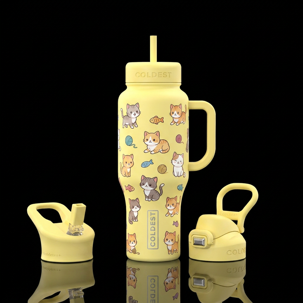 Playful Kitties water bottle design