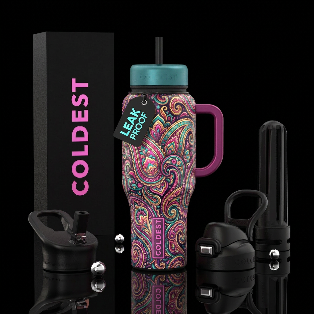 Glowie Paisley water bottle design