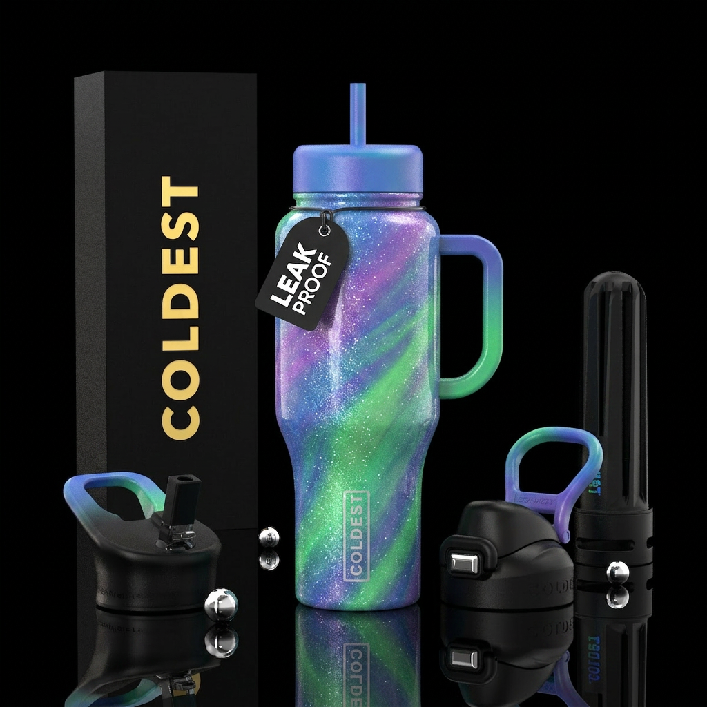 Aurora Borealis water bottle design