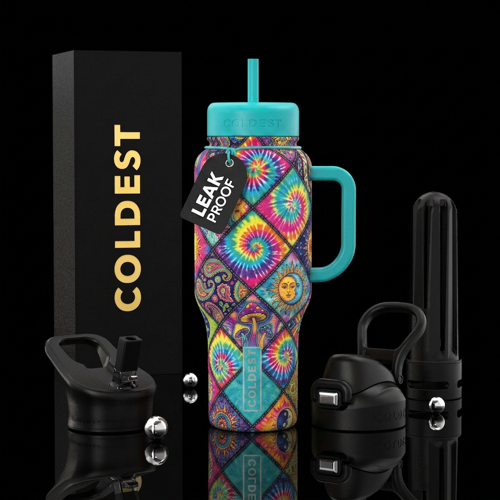 HippieSquares water bottle design
