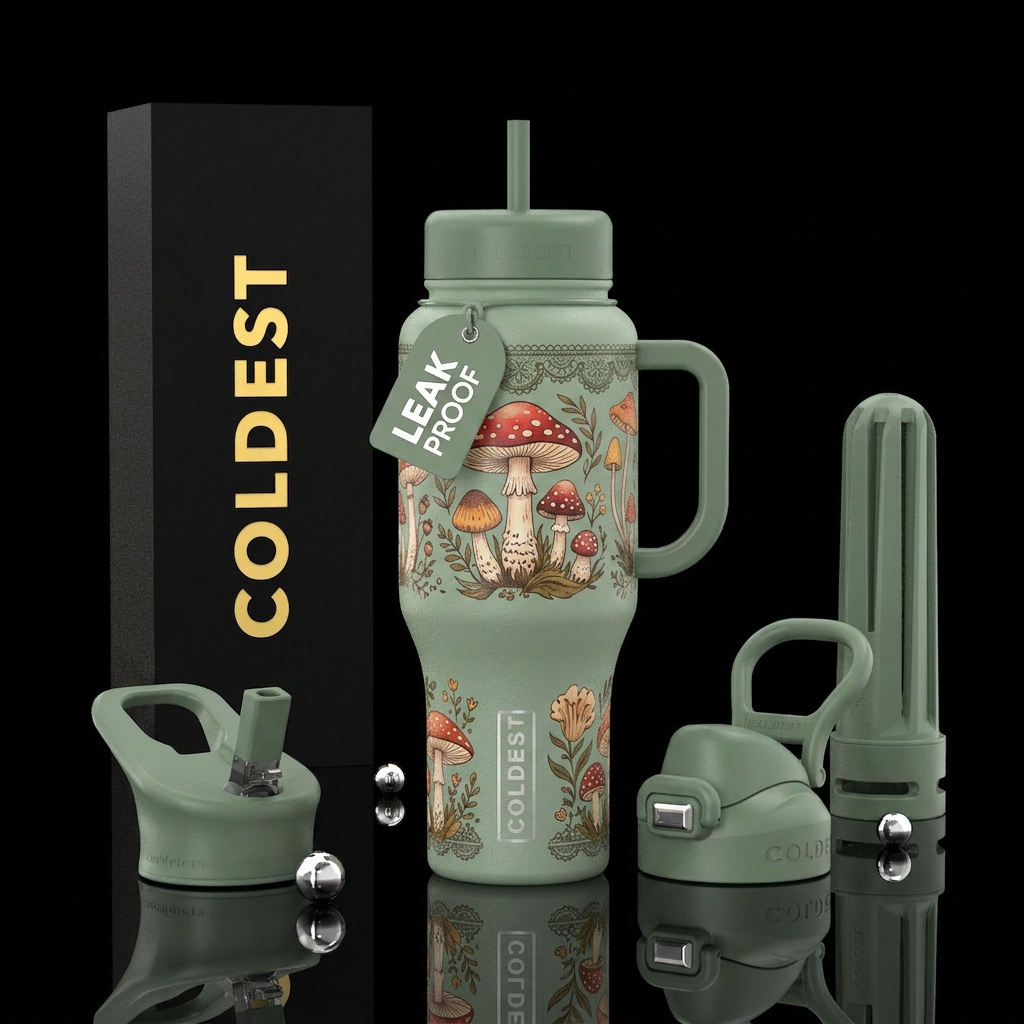 Mushroom Madness 2 water bottle design