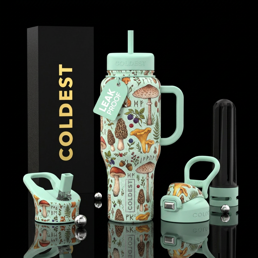 Mushroom Madness water bottle design