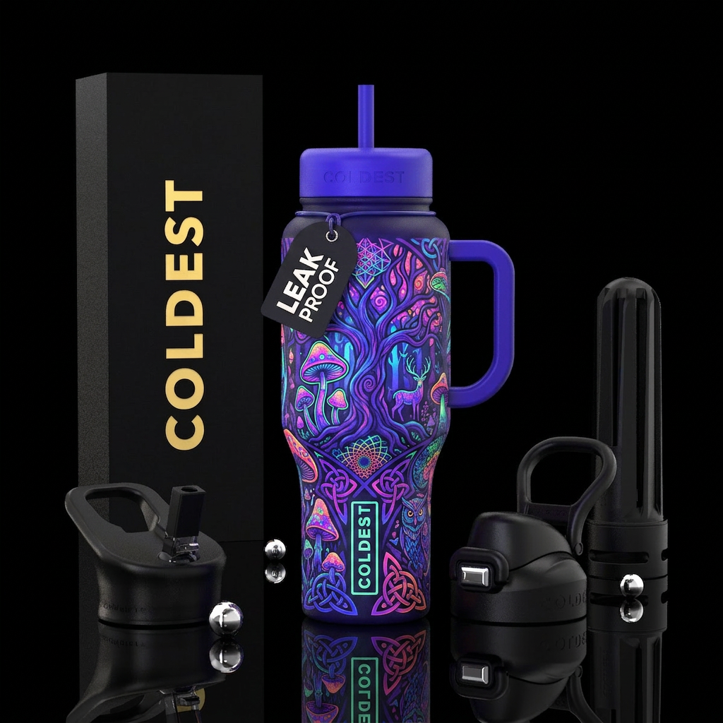 Psychedelic Escape water bottle design