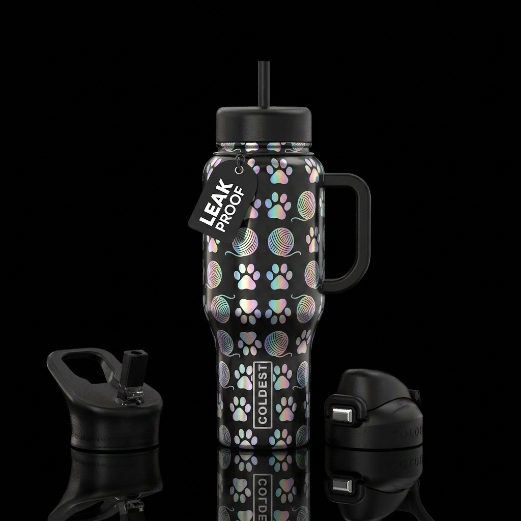 Playful Paws water bottle design