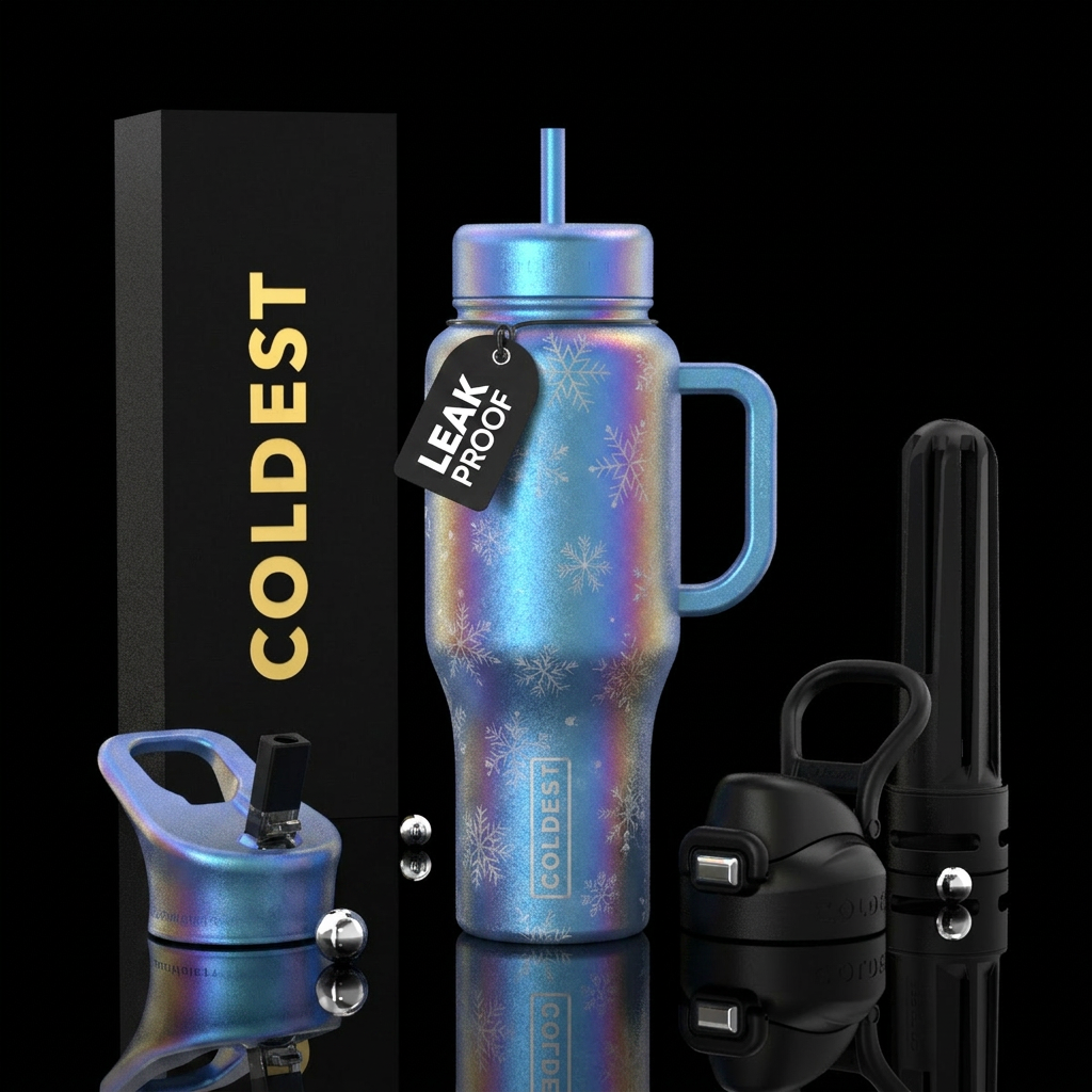 Snow frost water bottle design