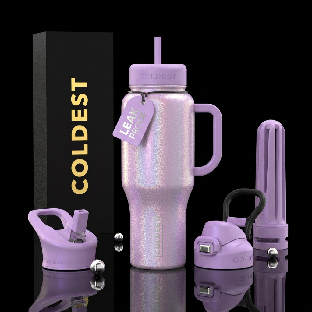Shimmering Lilac skin wrap water bottle design