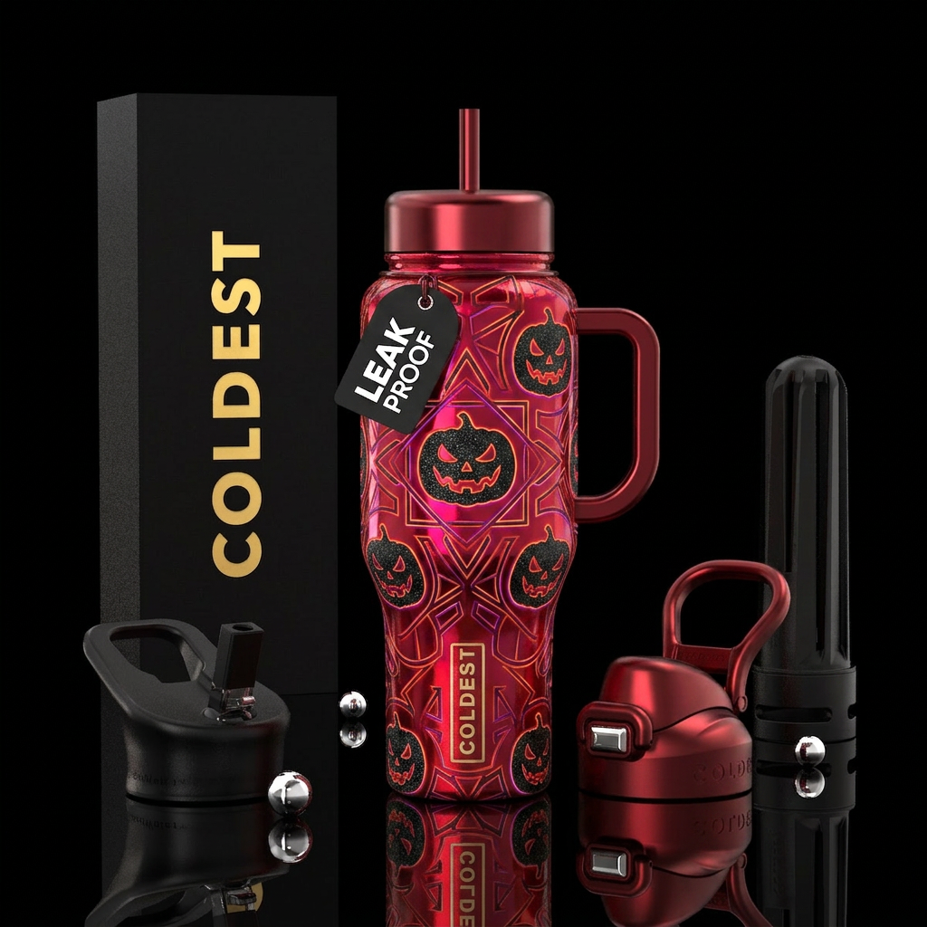 All Hallows' Eve water bottle design