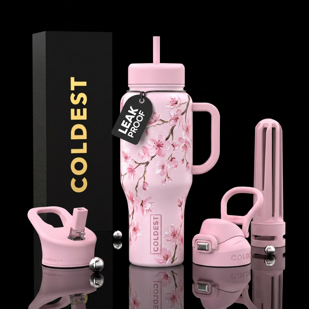 Cherry blossom water bottle design
