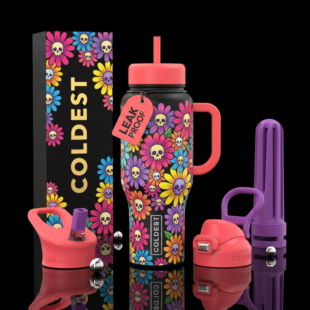 Skelebration water bottle design