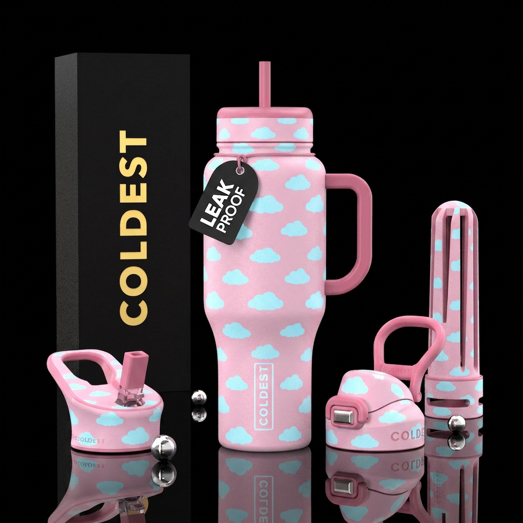 Glowie Pink Skies water bottle design