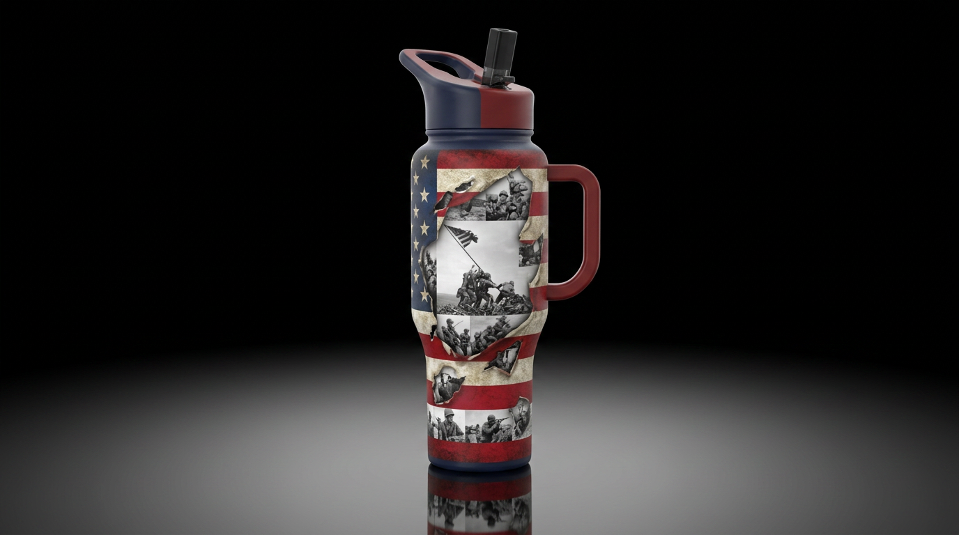 Proud Patriots water bottle design
