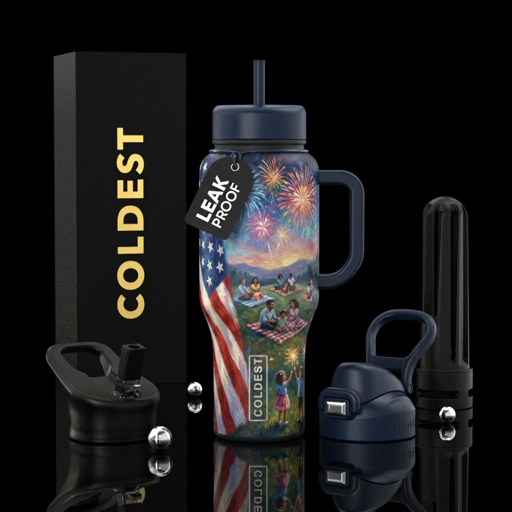 Fireworks water bottle design