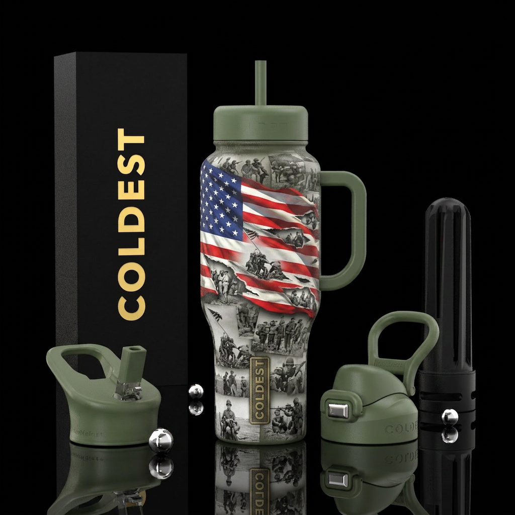 Proud patriot water bottle design
