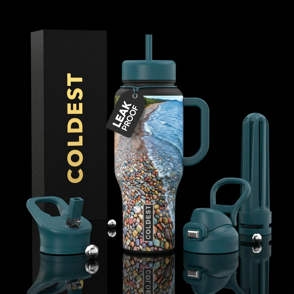 Agate Beach water bottle design
