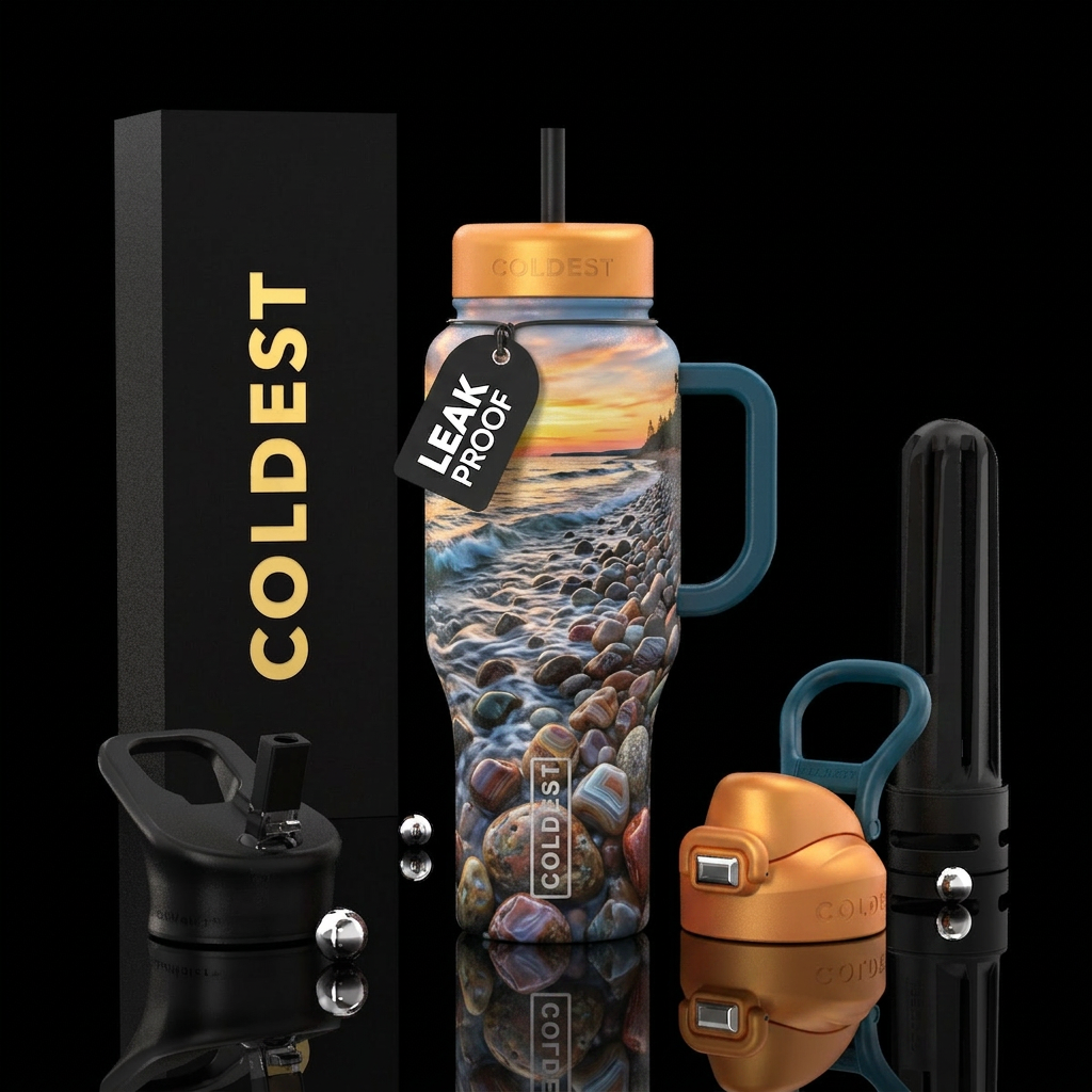Michigan Sunset water bottle design