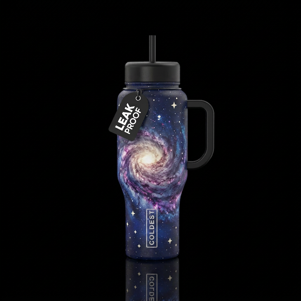Space spiral water bottle design