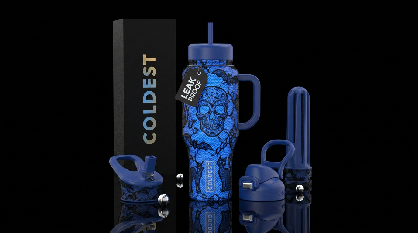 Lace face water bottle design