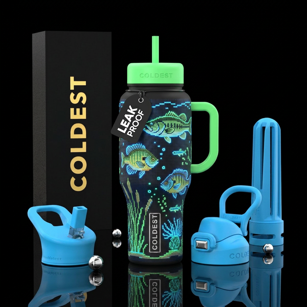 Freshwater fins water bottle design