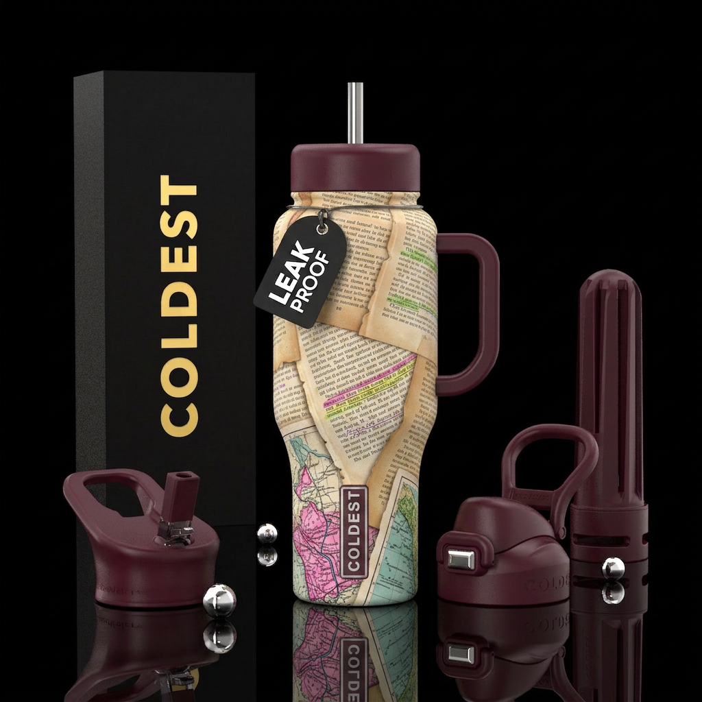 Adventure awaits water bottle design