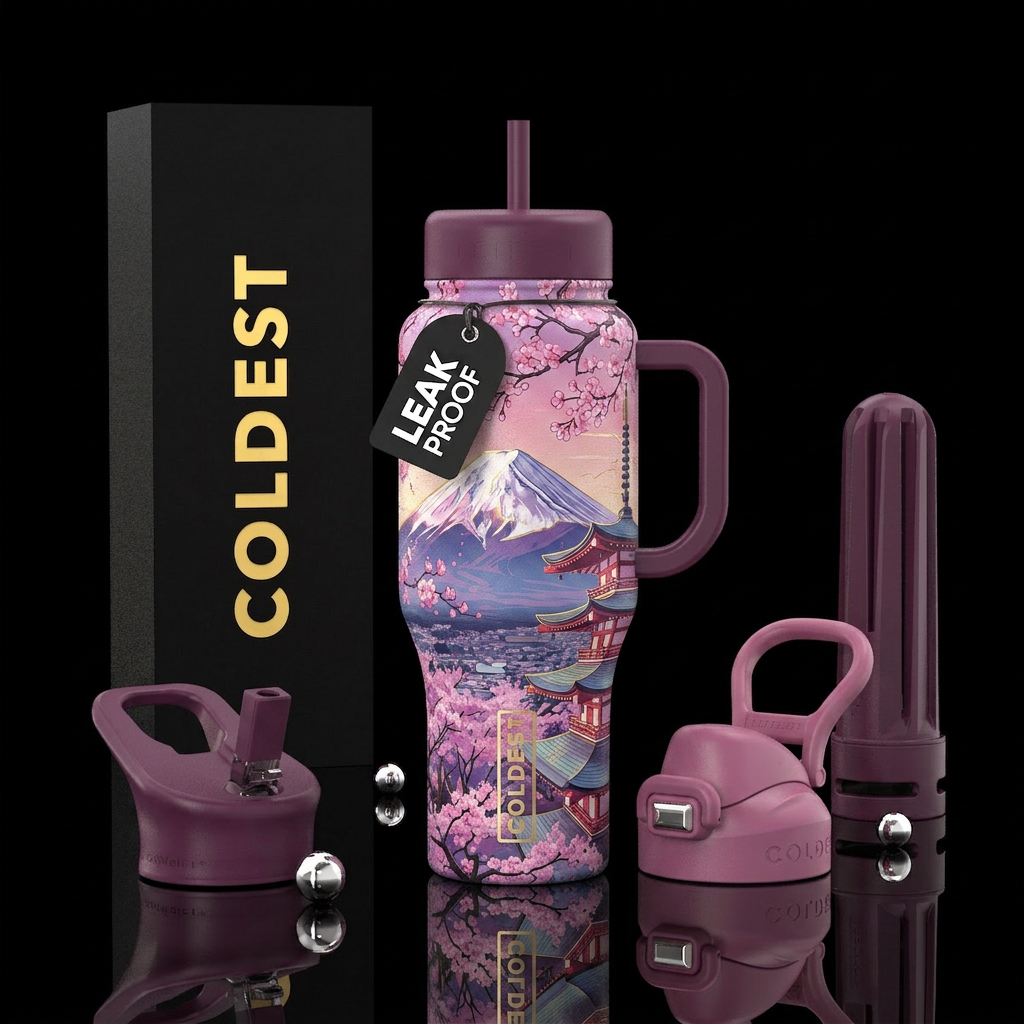 Mt Fuji in spring water bottle design