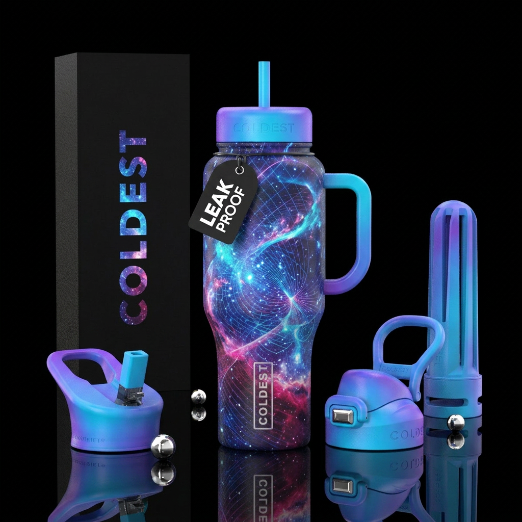 interdimensional, delicate, hyperspace water bottle design