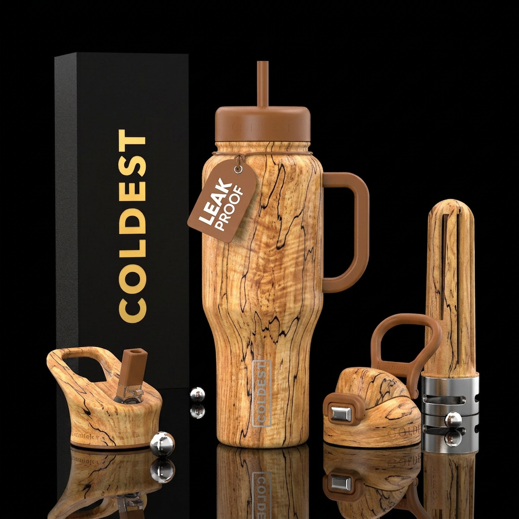 Spalted maple water bottle design