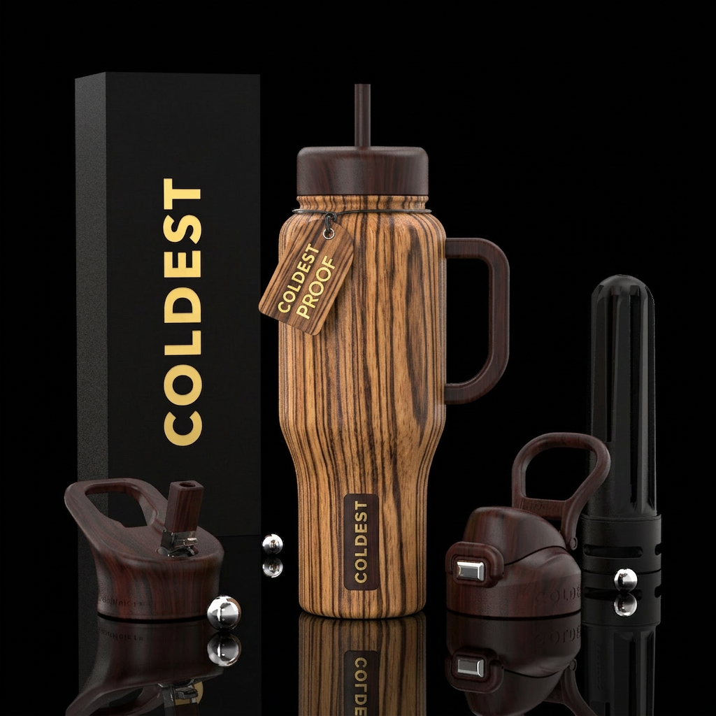 Zebrawood water bottle design
