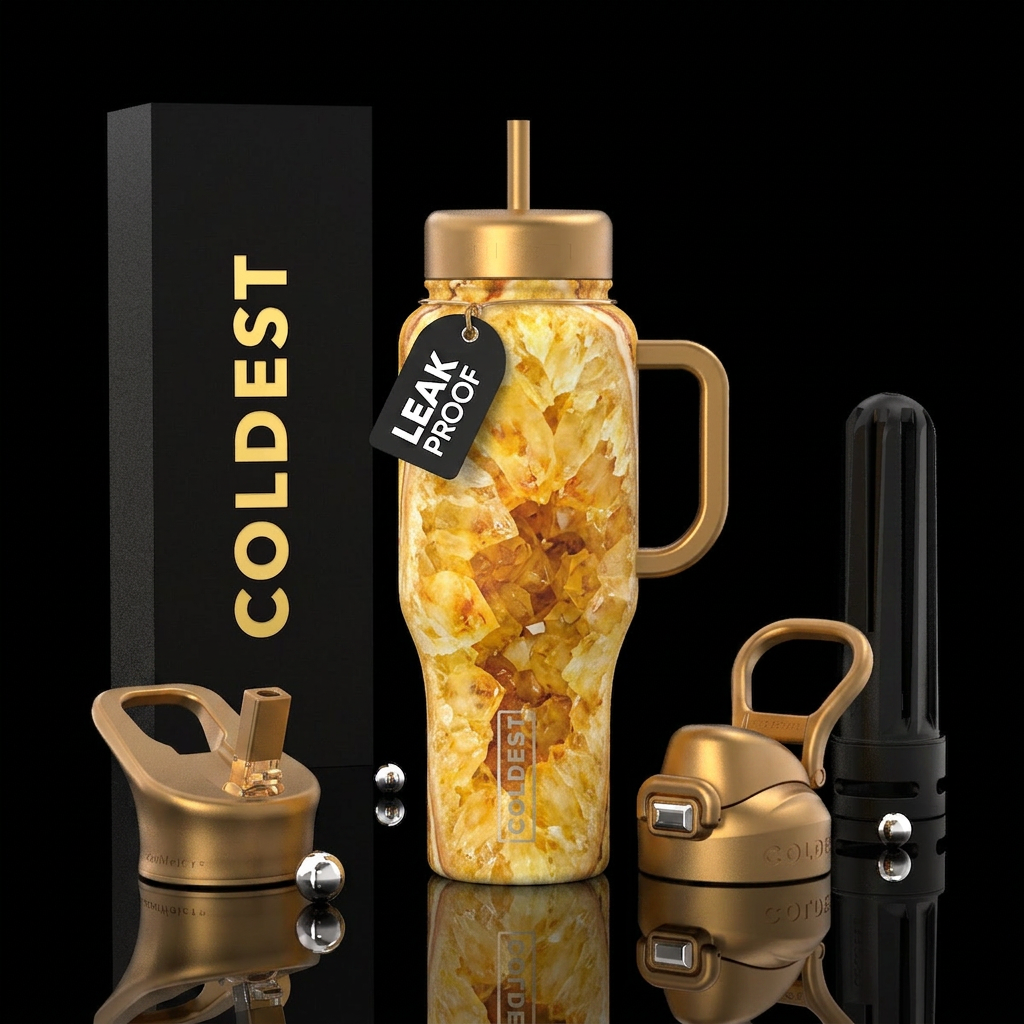 Citrine geode water bottle design