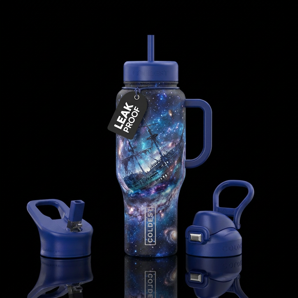 galaxy, shipwreck water bottle design