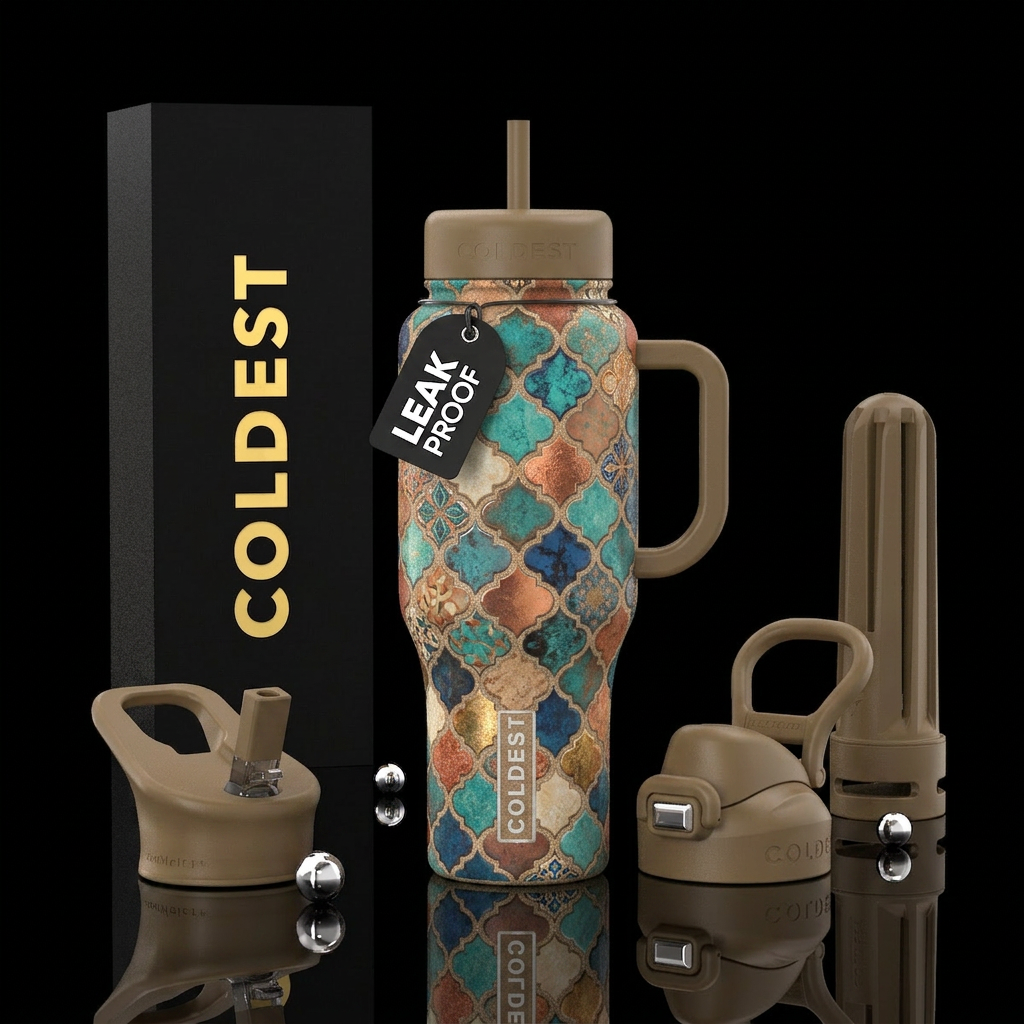 moroccan, sand water bottle design