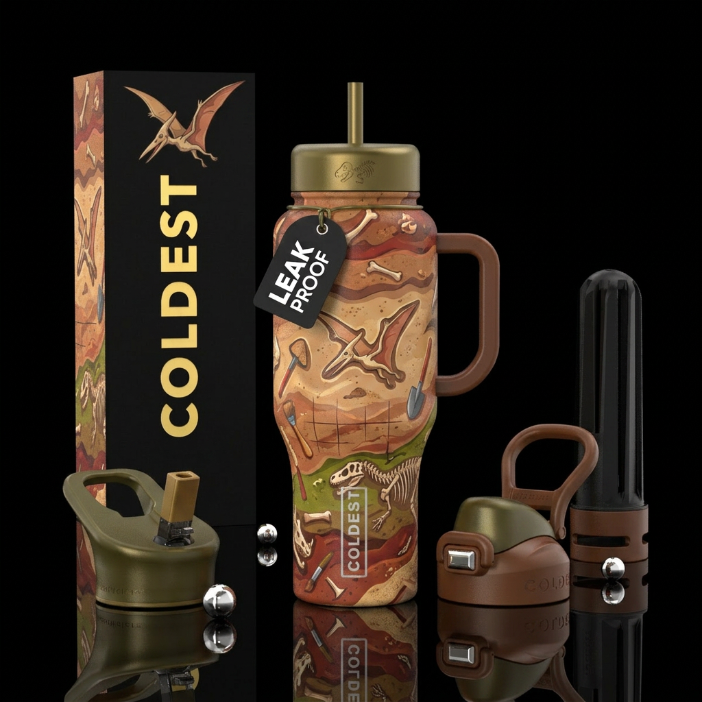 It's a dino bird! water bottle design