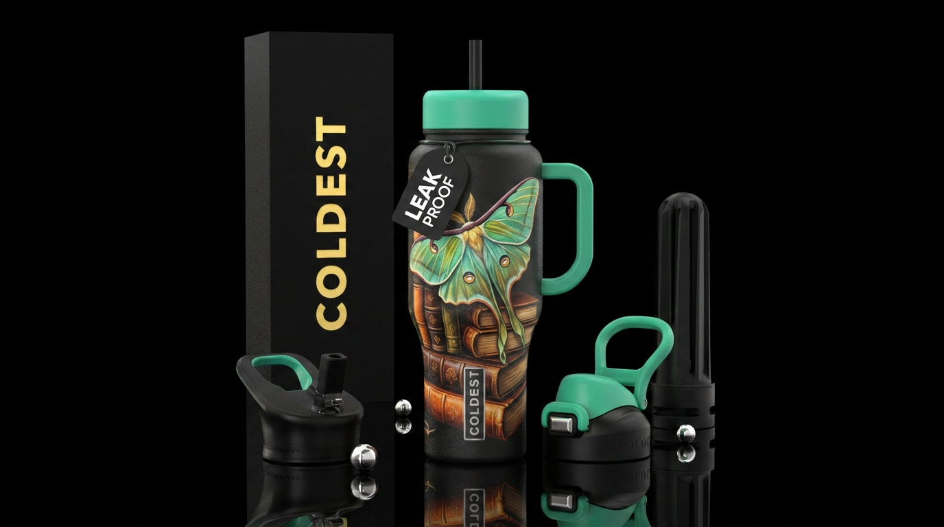 Luna moth water bottle design