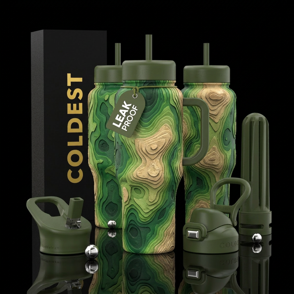 Arid Desert Map 1 water bottle design