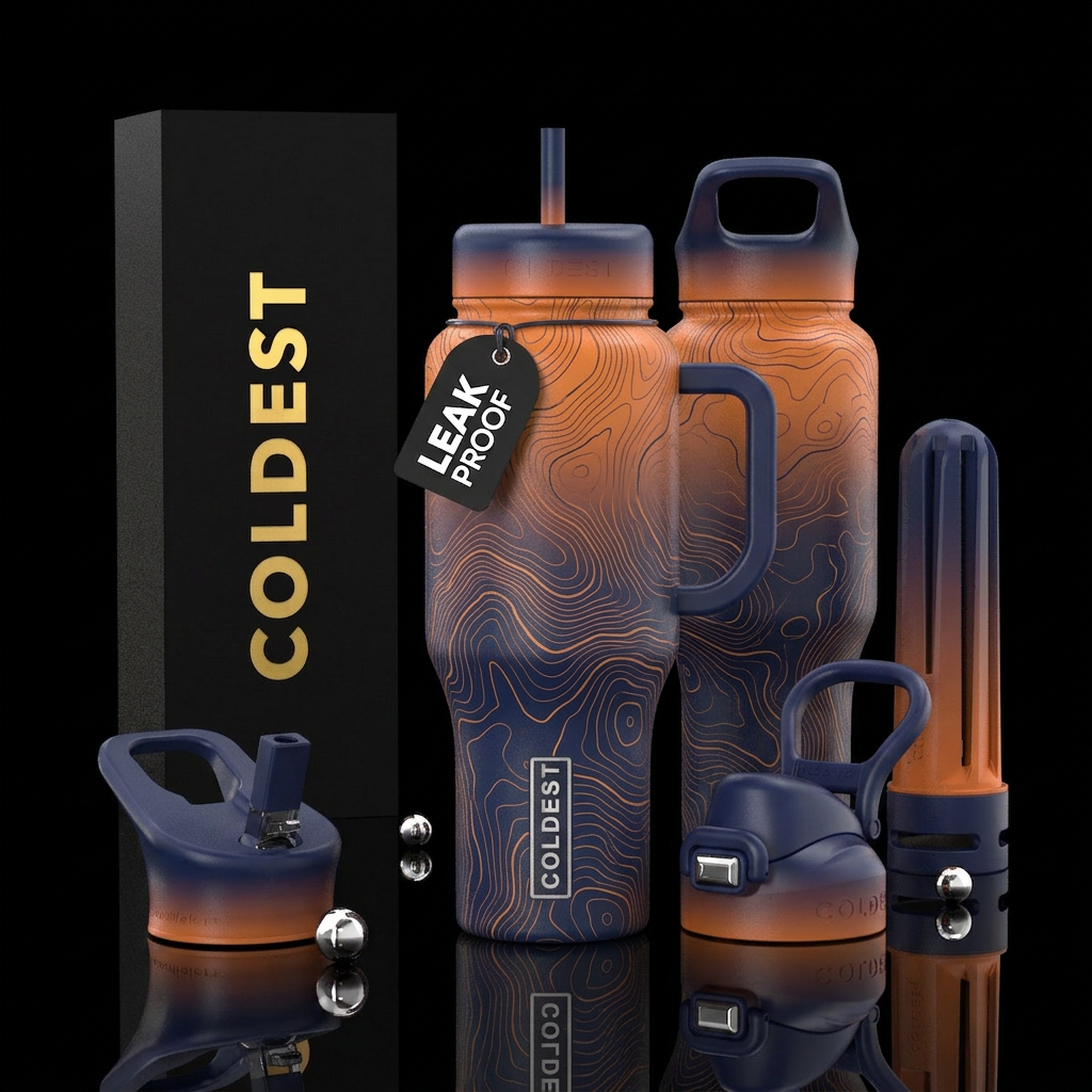 Sunset Map 1 water bottle design