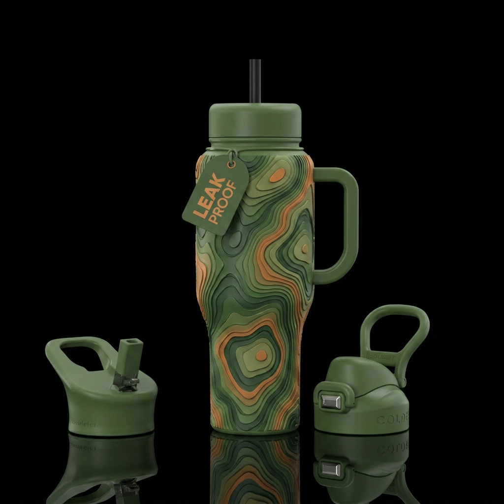 Desert Plains Map water bottle design