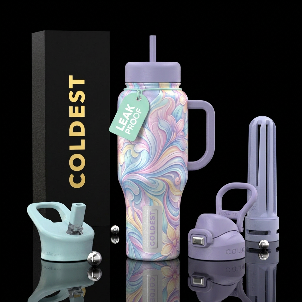 Pastel Floral water bottle design