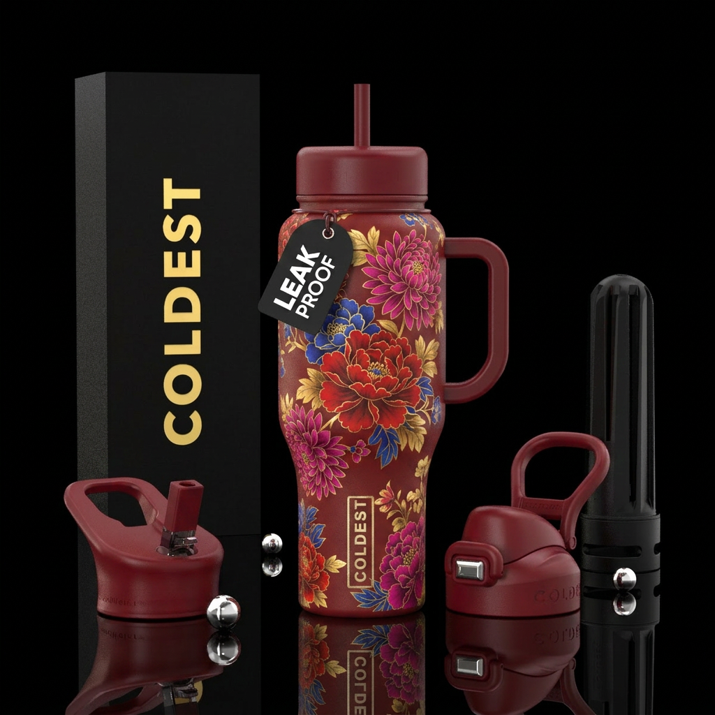 Chinese Floral Inspired water bottle design