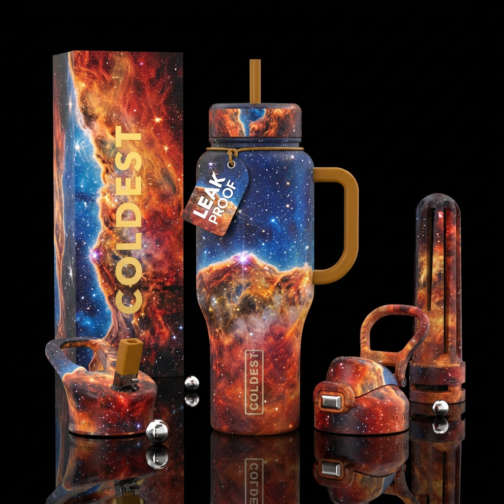 Tapestry of Blazing Starbirth water bottle design