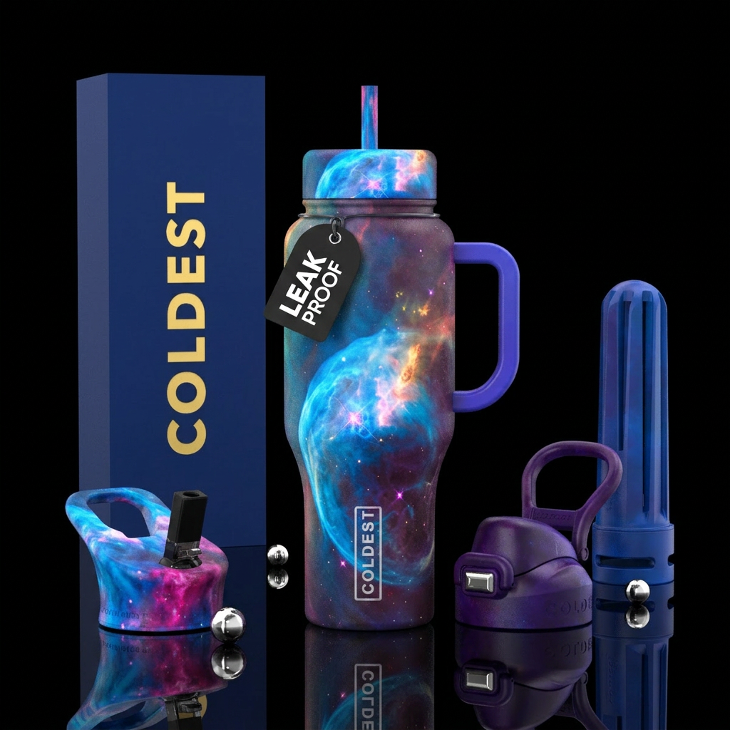 The Bubble Nebula water bottle design