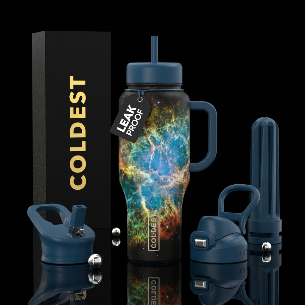 The Crab Nebula water bottle design